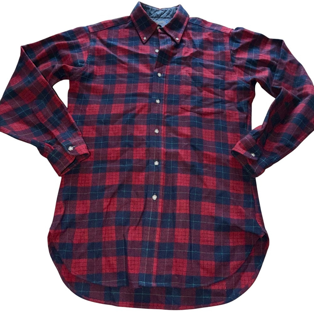 Vintage Pendleton Men's Size Small 100% Wool Plaid Button Down USA Outdoors